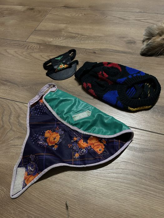 Ubranko sweterek dla psa pieska pelerynka i czapka XS S York zestaw