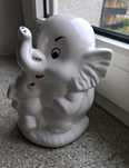 Figurka porcelanowa słoń z dzieckiem 15 cm