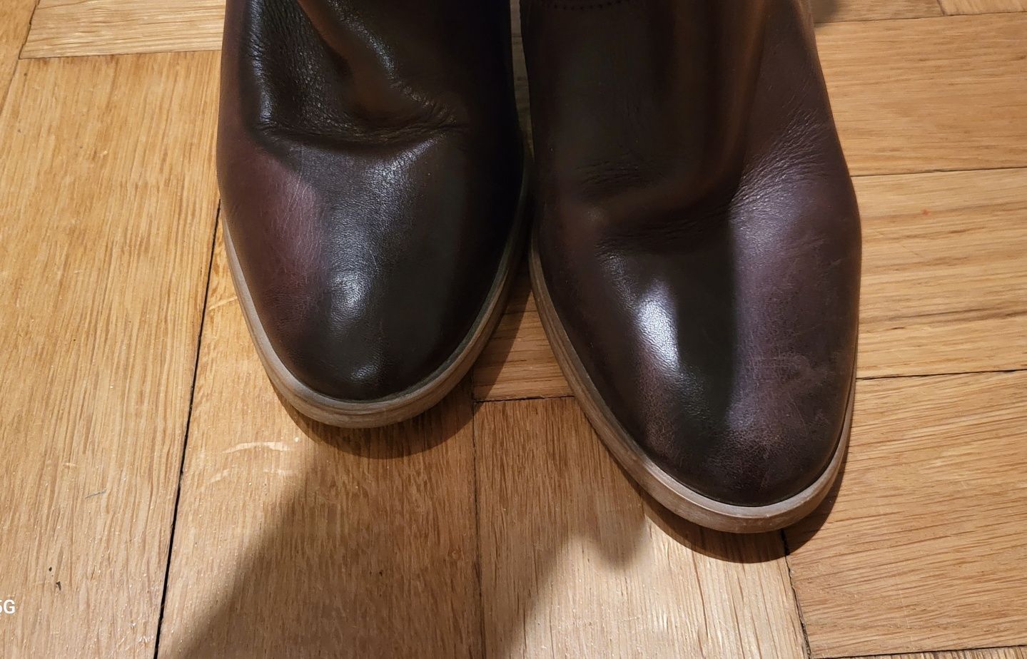 Buty kozaki kowbojki skórzane brązowe bez ocieplenia r. 37