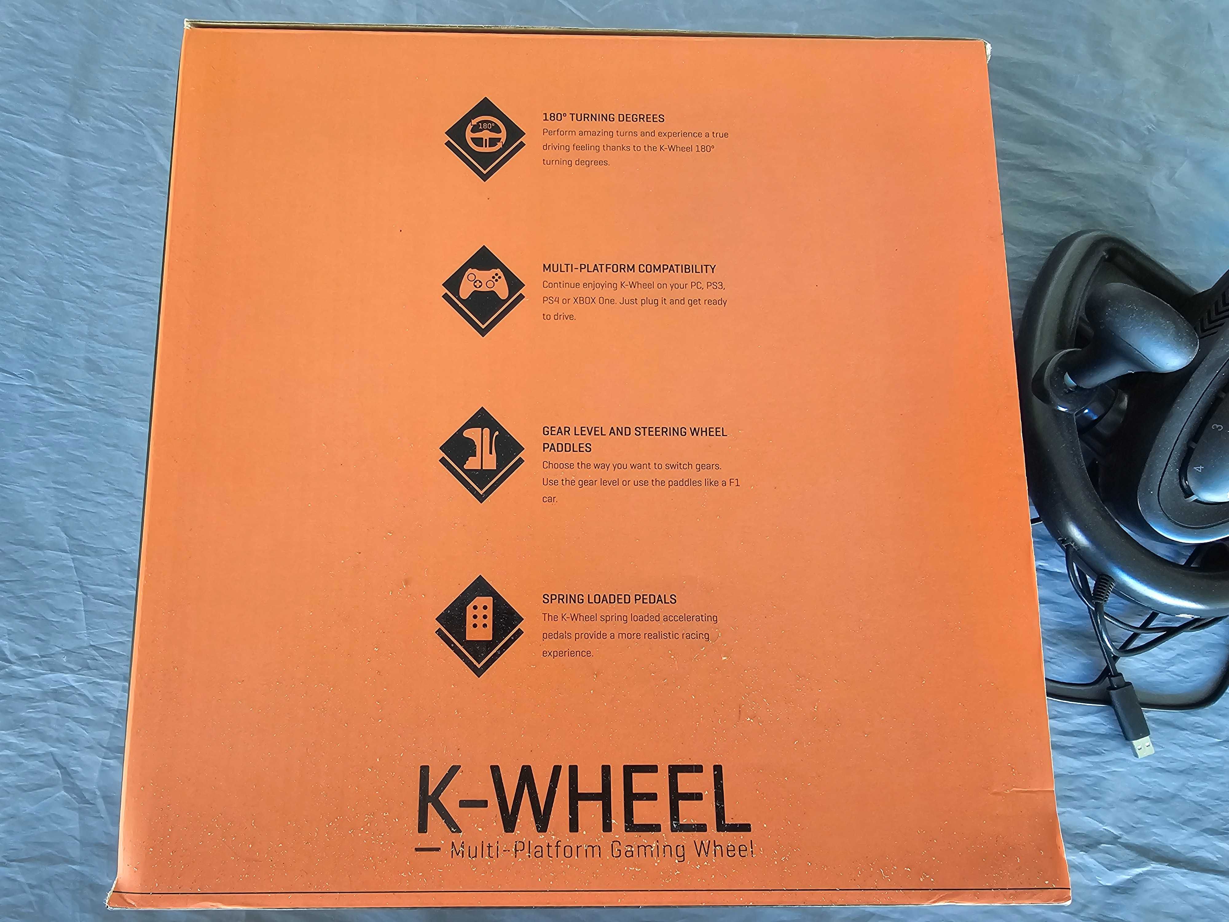 Volante e Pedais Krom K-Wheel PS4/PS3/Xbox One