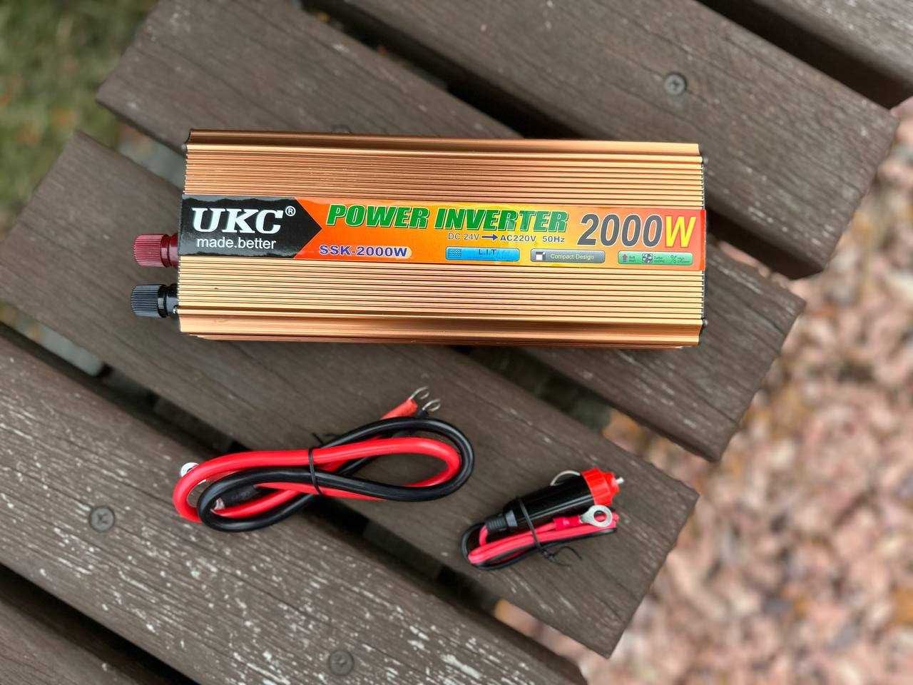 Инвертор 24v - 220v 2000 ватт Преобразователь тока Перетворювач струму