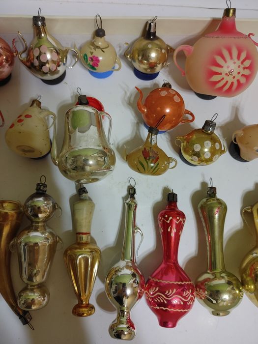 Ёлочная игрушка чайник СССР старая винтажная