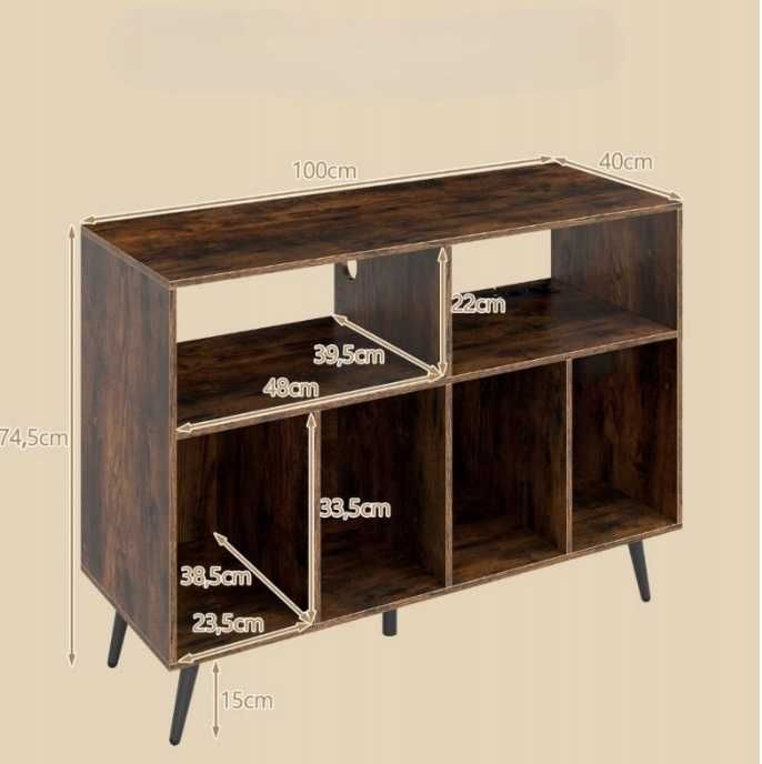 Nowy regał z ładowarką USB/Type-C uniwersalny mebel loftowy