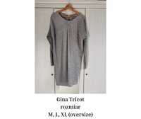 Szaro-srebrna sukienka marki Gina Tricot, rozmiar M, L, XL (oversize)