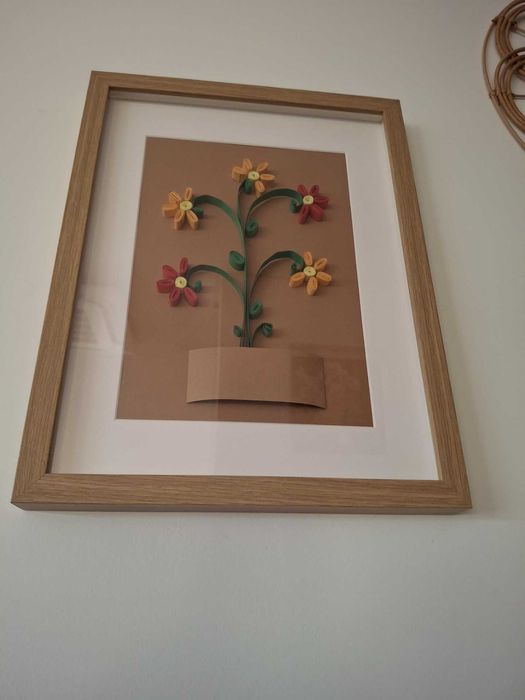 Quadros Decorativos com Flores em Relevo