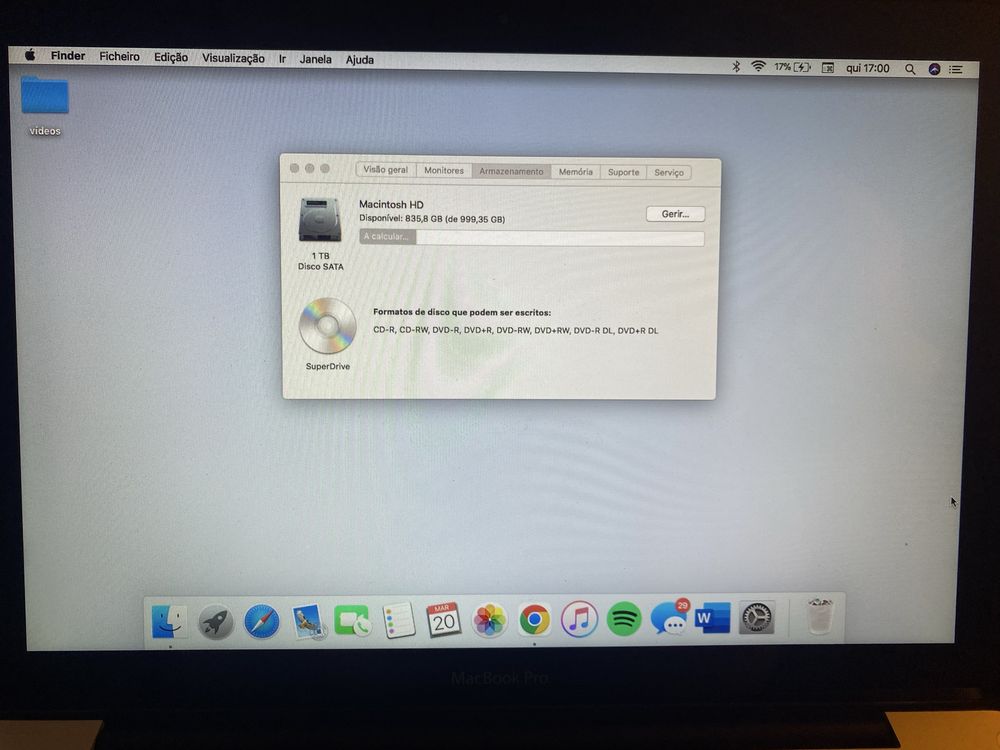Macbook Pro (13 polegadas, finais de 2011) com 1TB de armazenamento