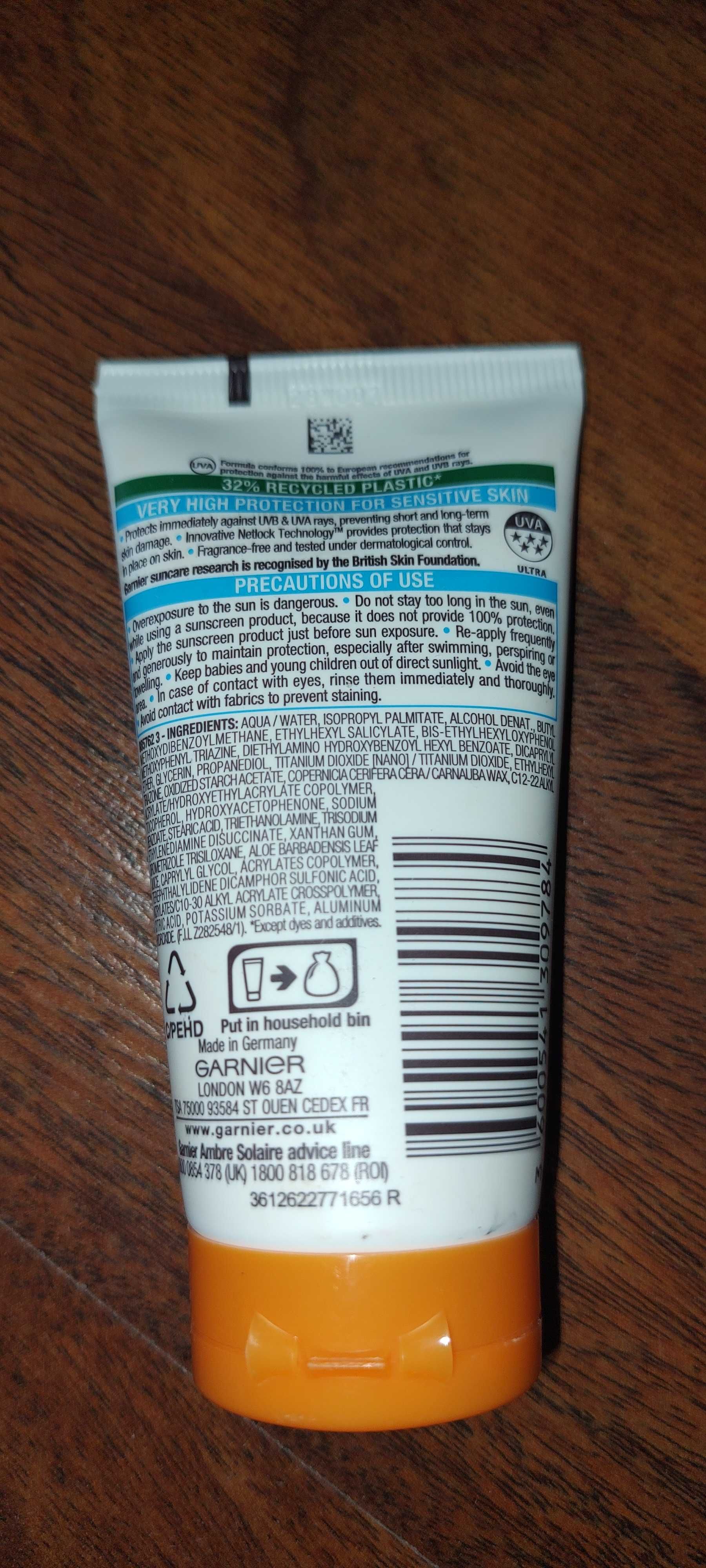 Garnier ambre solaire 50+