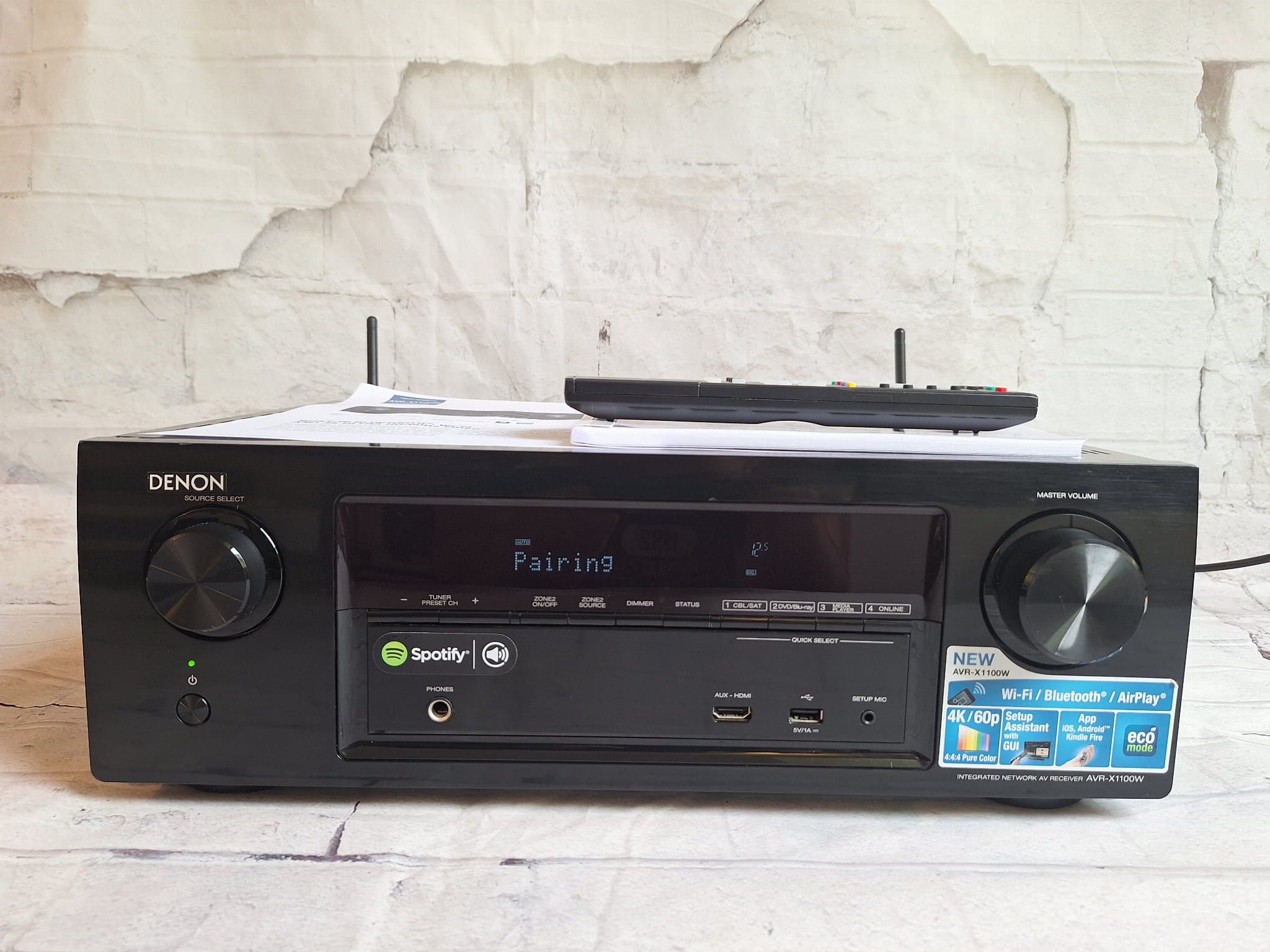 7.2 Denon AVR-X1100W Wi-fi  BT 4k/60p ARC Net radio spotify AirPlay