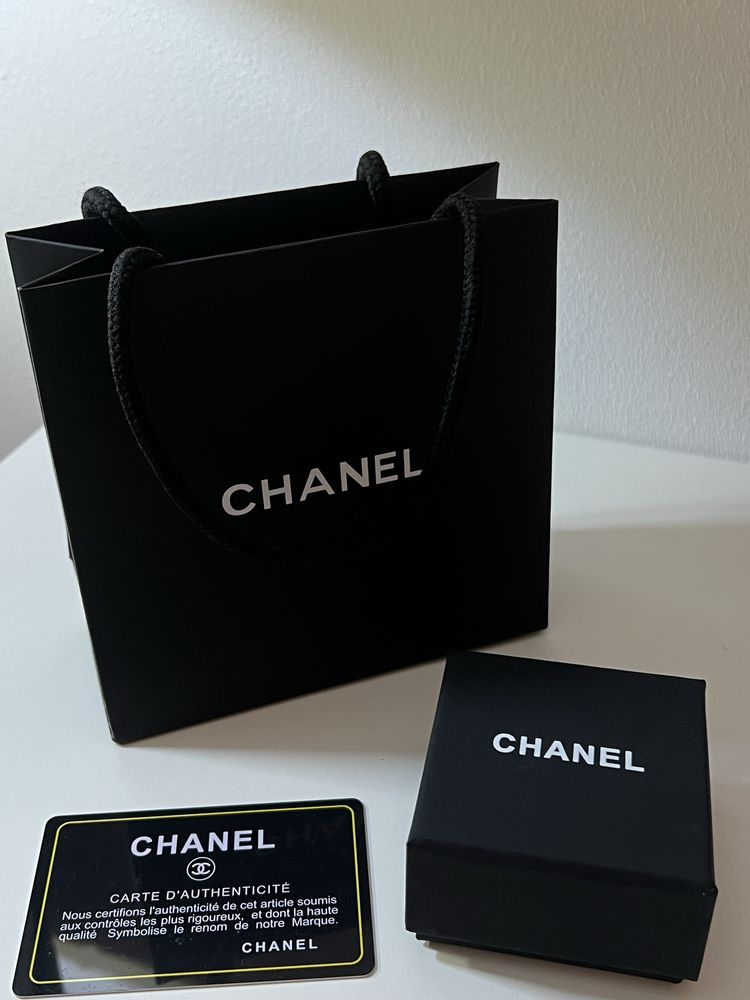 Chanel kolczyki srebrne + opakowania