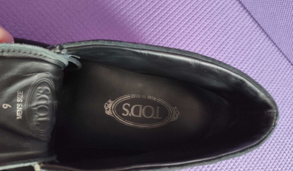 Чоловічі замшеві туфлі черевики Tod's 43 р 29 см  темносині Італія