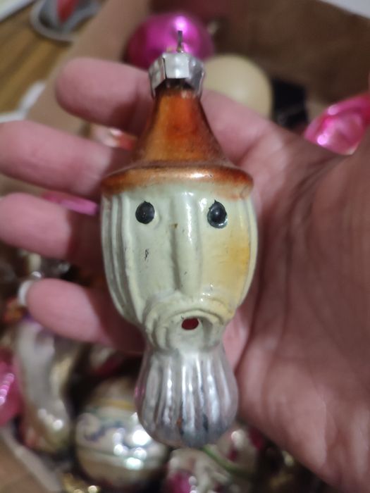 Новогодние игрушки,СССР, сахарница гжель