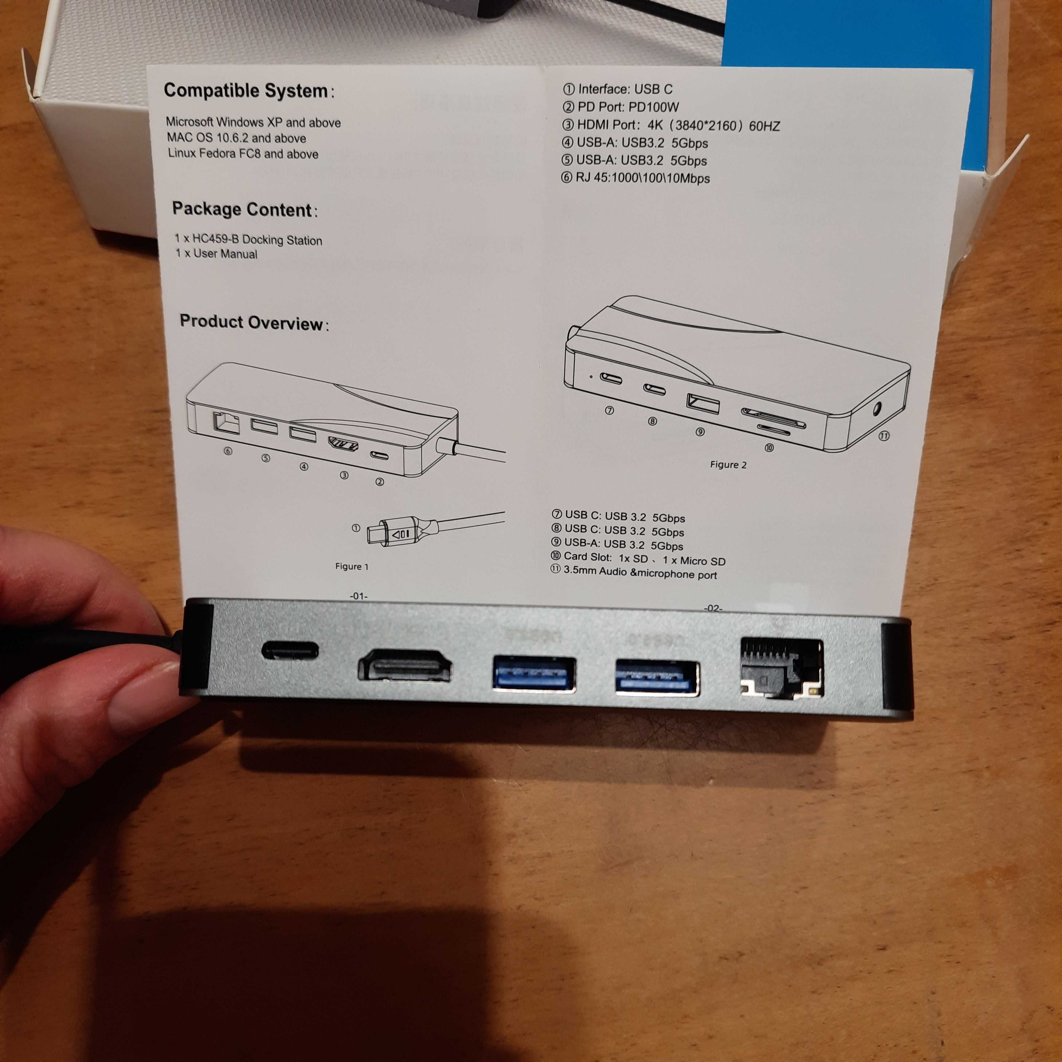 ADAPTER HUB Stacja Dokująca 11w1 USB C HC459-B