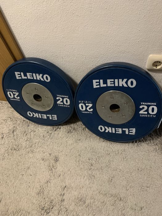 Блины Eleiko 2x20 кг на олимпийский гриф штанга гири гантели тренажер