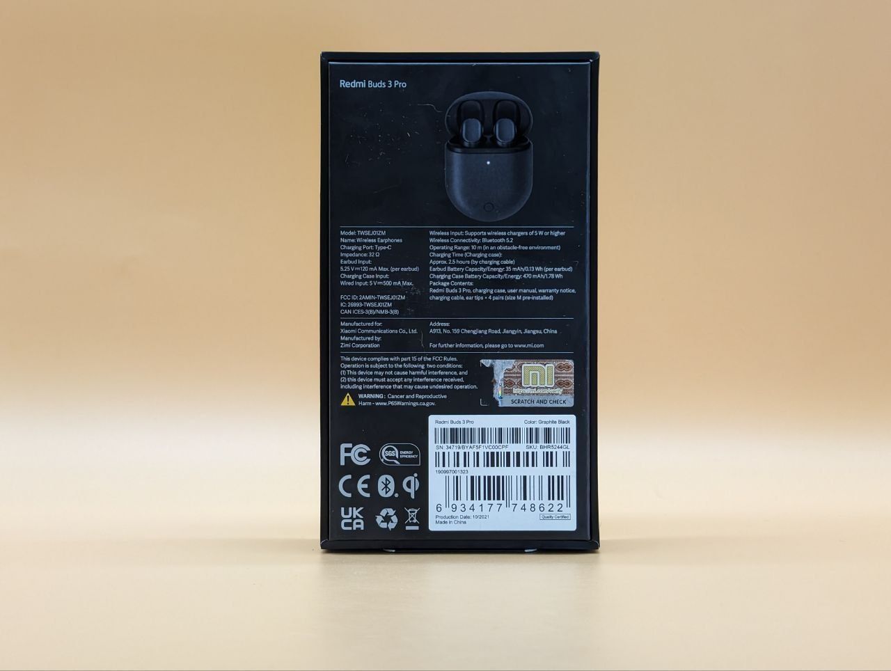 Розпродаж. Бездротові навушники Xiaomi Redmi Buds 3 Pro (BHR5244GL) ч