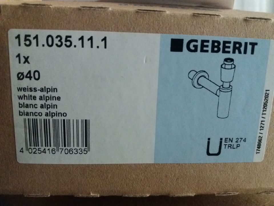 Geberit syfon butelkowy umywalkowy R 1 1/4" × 40mm