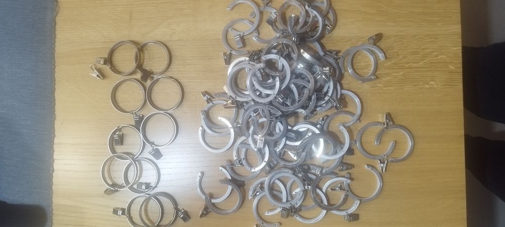 Żabki INOX uchwyty do zasłon 70 szt