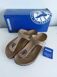 Birkenstock Gizeh skóra skórzane 39 tabacco Brown