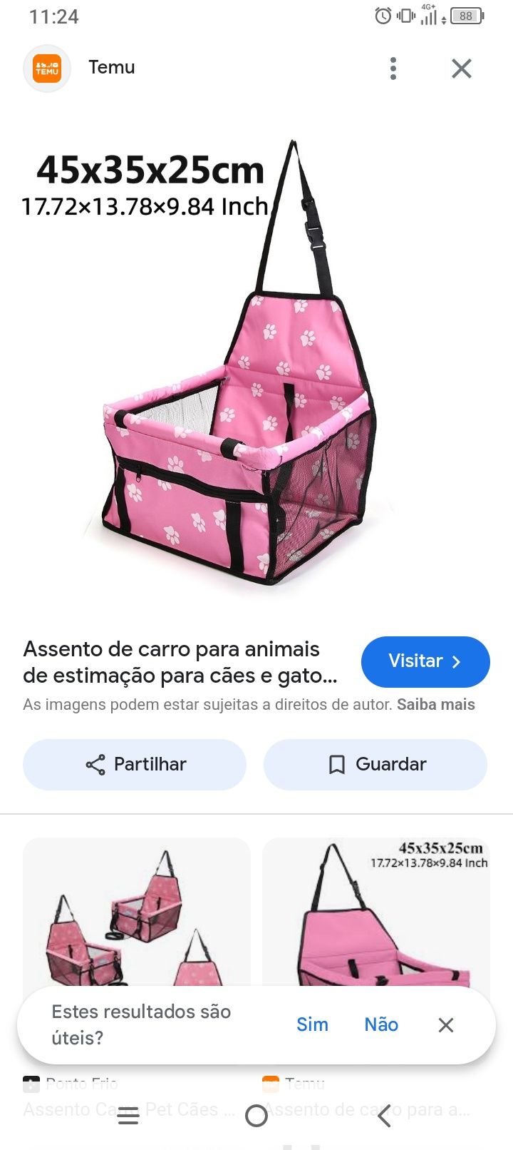 Assento de carro para animais de estimação