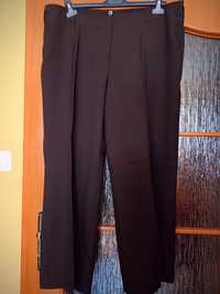 Spodnie z szeroką nogawką brązowe na kantkę