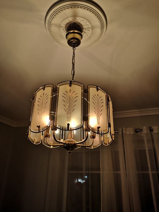 Zestaw lamp do salonu i jadalni, antyk