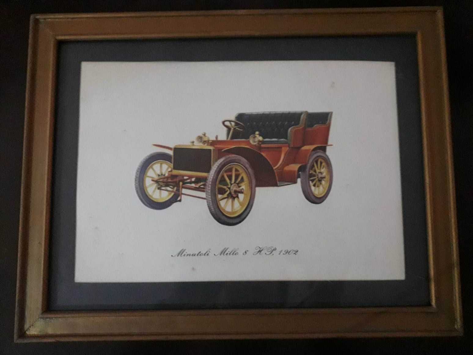 3 Quadros de carros antigos HP, De 1901 , 1902 e 1908