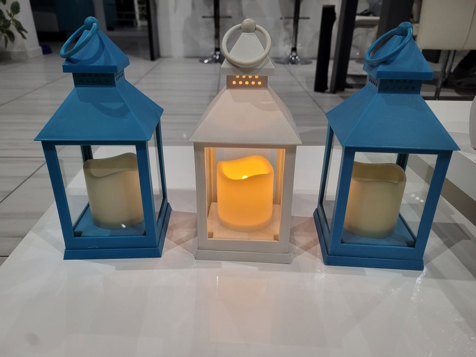 Zestaw lampionów ozdobnych latarenka latarnia świecznik led