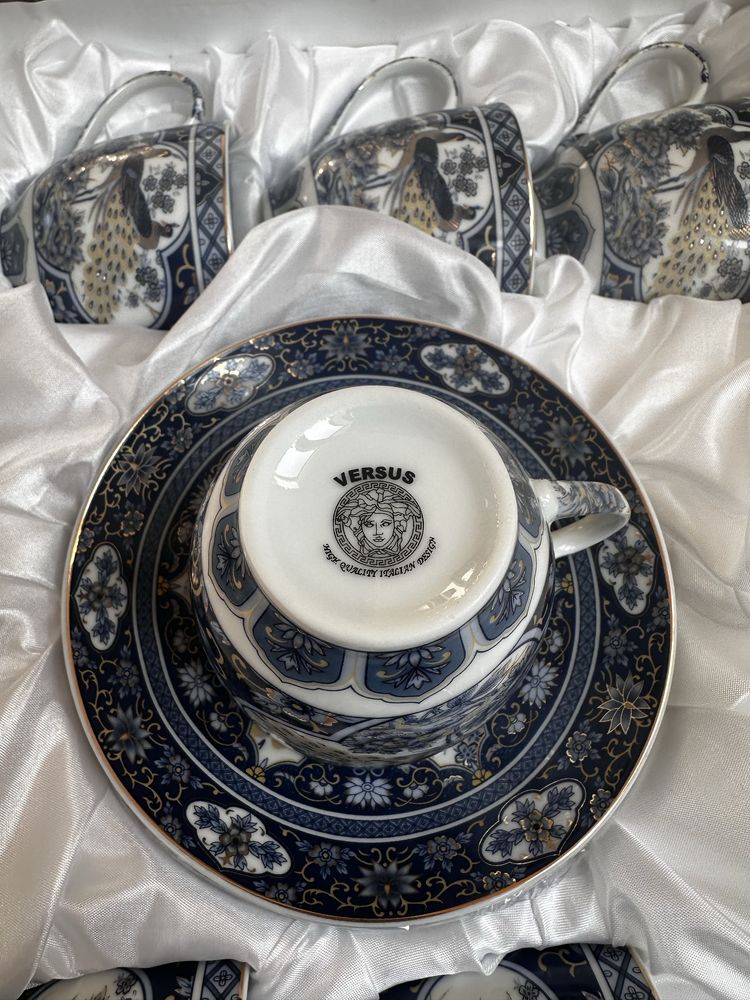 Versace Versus porcelana filiżanki z podstawką 6 sztuk nowe
