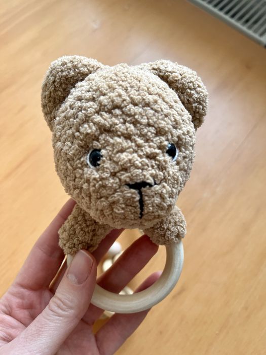 Drewniane zabawki gryzak i grzechotki handmade