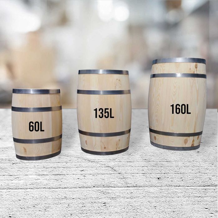 beczka drewniana 135L  dekoracja ogrodowa  donica kwietnik deszczówka