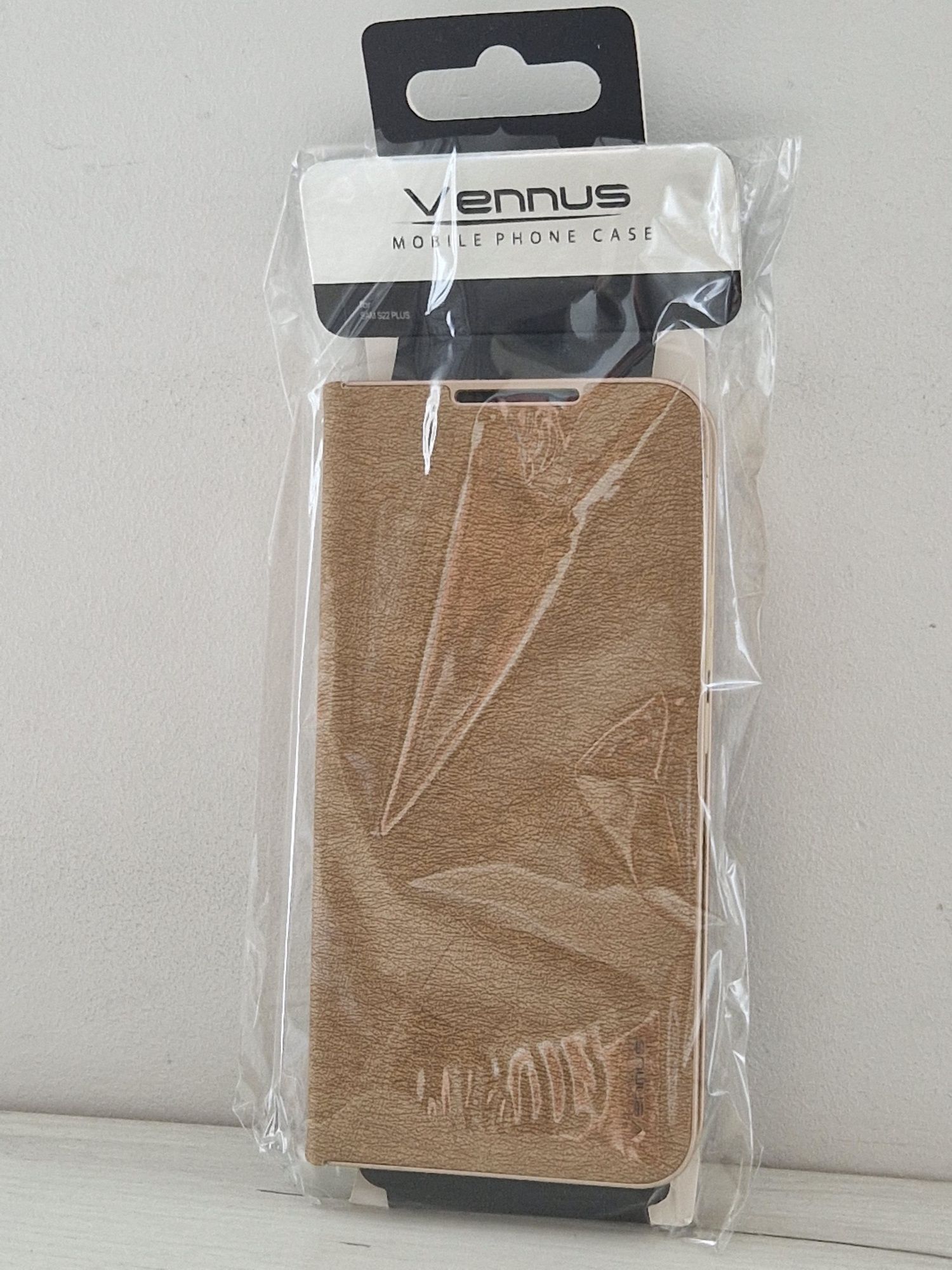 Kabura Vennus Book z ramką do Samsung Galaxy S22 Plus złota