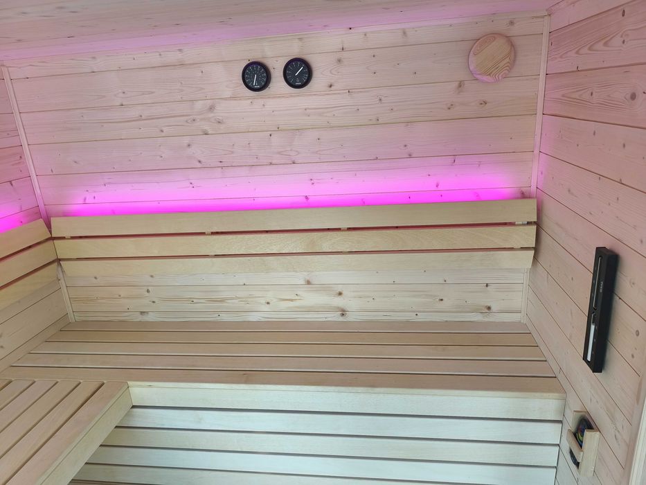 Sauna z przedsionkiem 6-osobowa, piec 9kW, sterowanie WIFI, PREMIUM