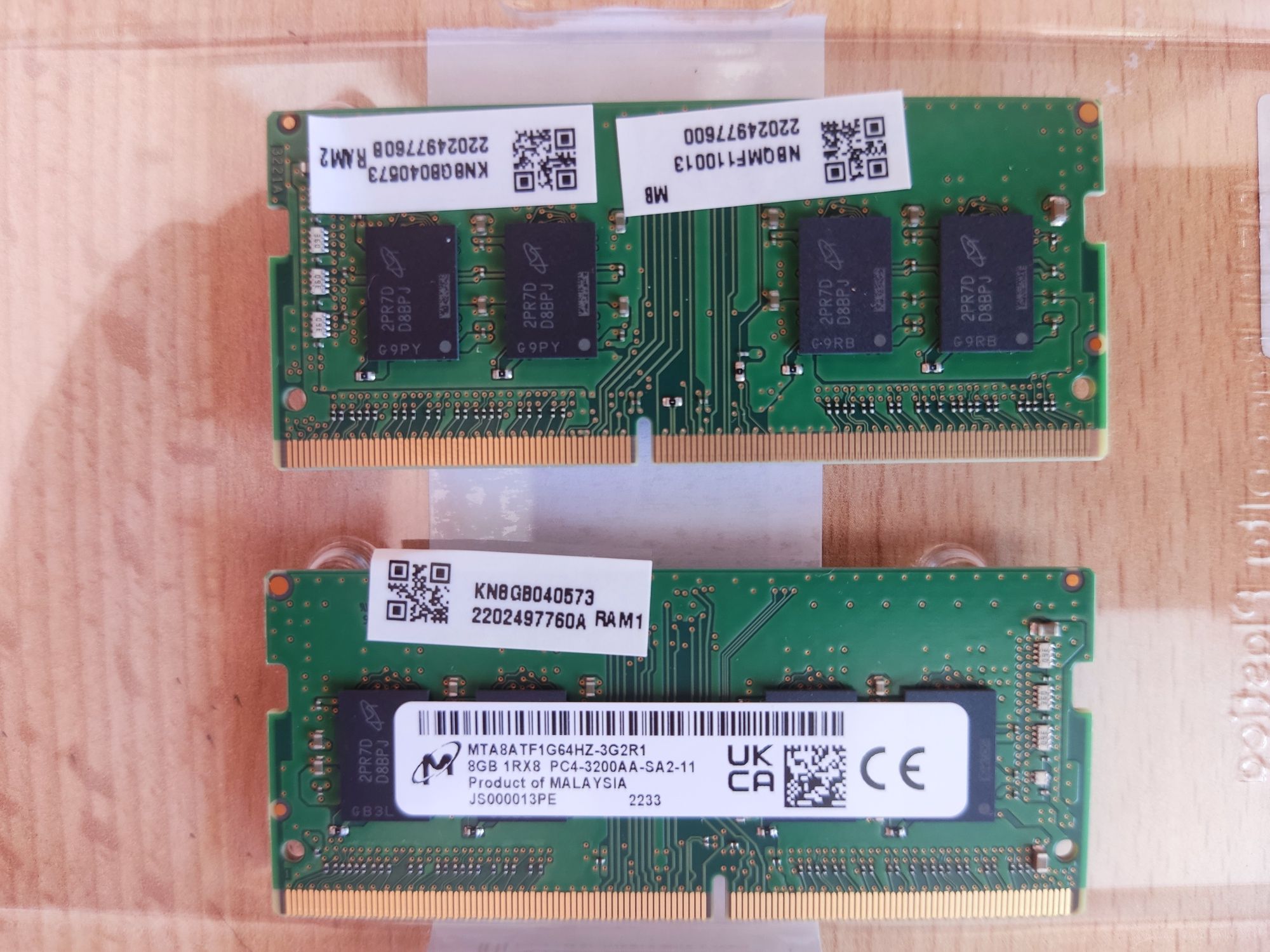 Оперативна памʼять 16гб DDR4 3200MHz SODIMM Micron MTASATF1G64HZ-3G2R1
