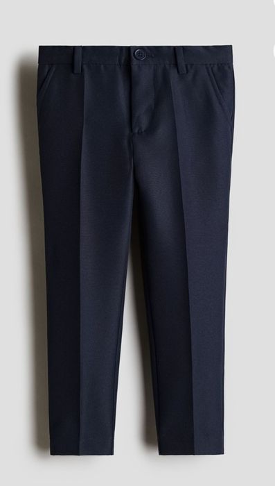 NEXT Nowe eleganckie garniturowe Spodnie Slim Fit granatowe roz.  128