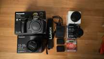 Panasonic GH5 + 3 Obiektywy (12-35mm, 42.5mm, 25mm) + dwie baterie