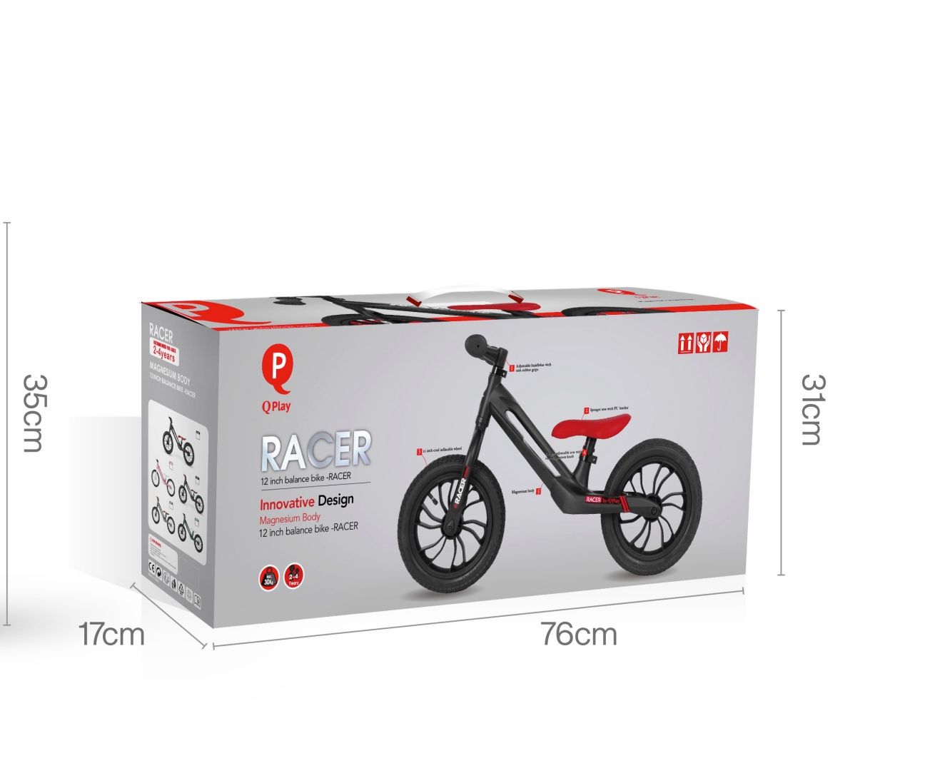 Rowerek Biegowy Racer Black Qplay