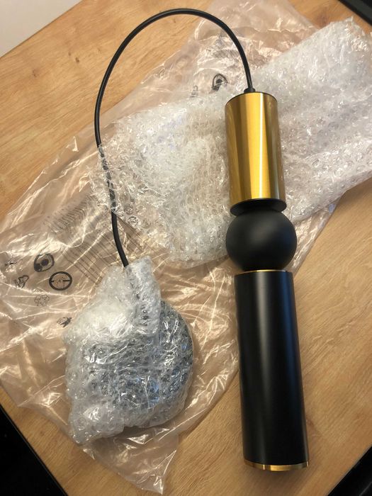 NOWA nowoczesna lampa ISIDORA Italux pojedyńcza; kolor złoty-czarny