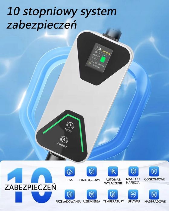 ŁADOWARKA do elektryka hybryd plugin 8-16A 230V TYPE2 Tuya App +TORBA