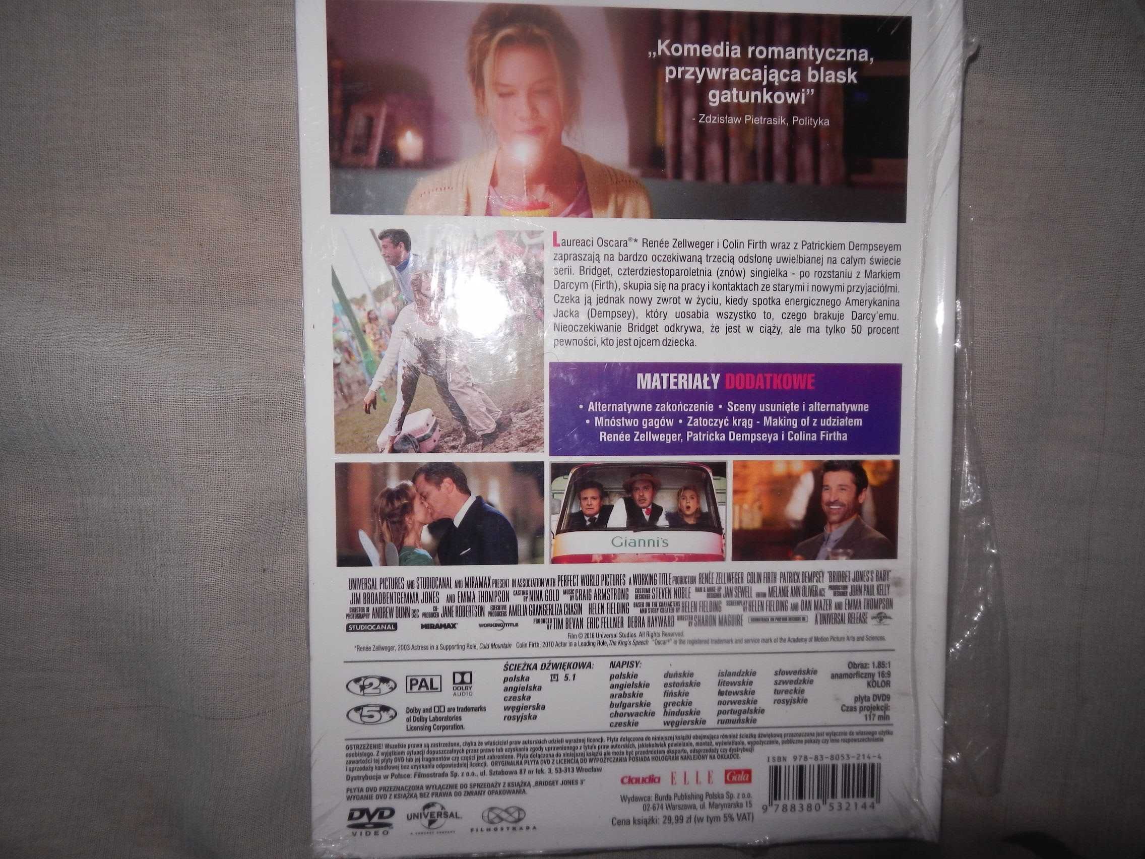Wyprzedaż->film na dvd " BRIDGET JONES 3" NÓWKA zafoliowany