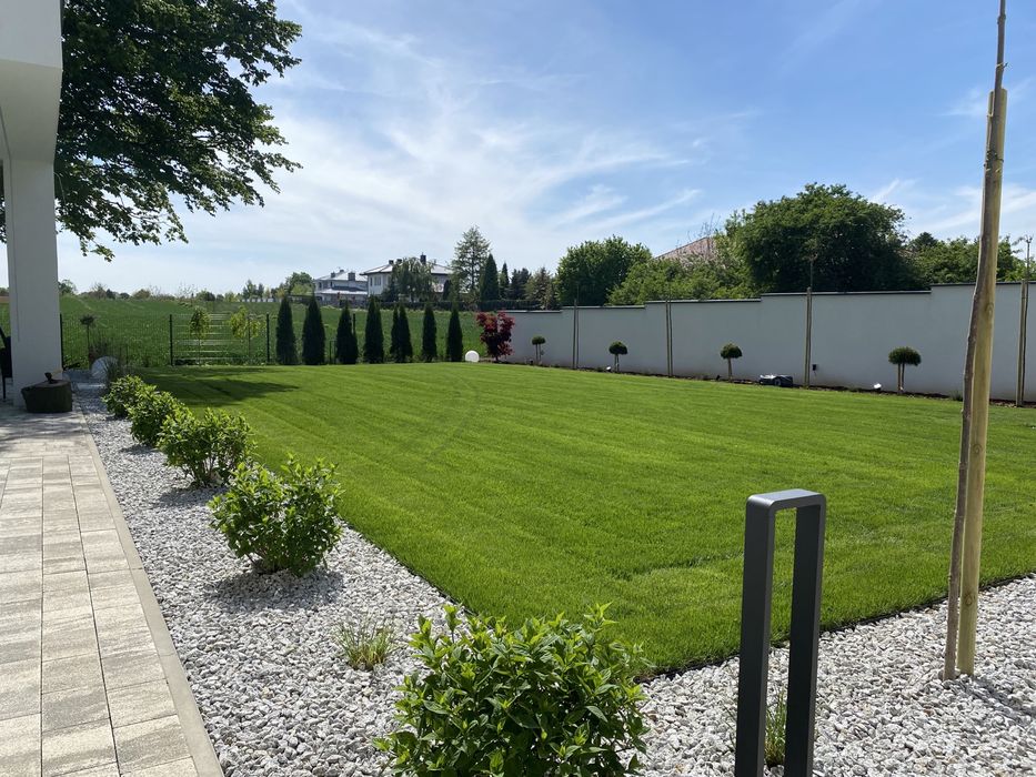 Usługi ogrodnicze trawnik trawa z rolki nawadnianie zakładanie ogrodów