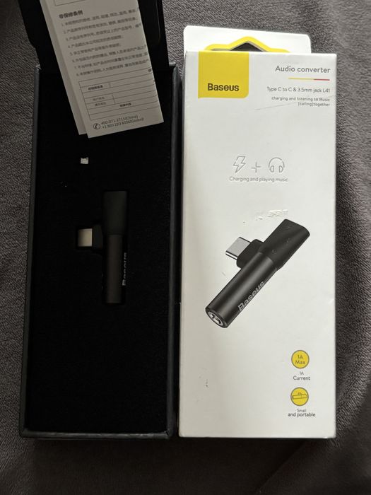 Konwerter/Rozgaleziacz jack 3.5 usb c x 2 Baseus