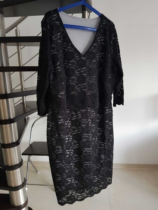 Wieczorowa sukienka elastyczna koronka 44 – 50 stan bardzo dobry