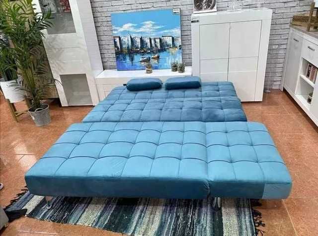 Sofá cama cinza chaise longue NOVO!