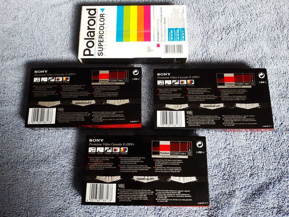 Cassetes VHS Novas Seladas – Sony e Polaroid