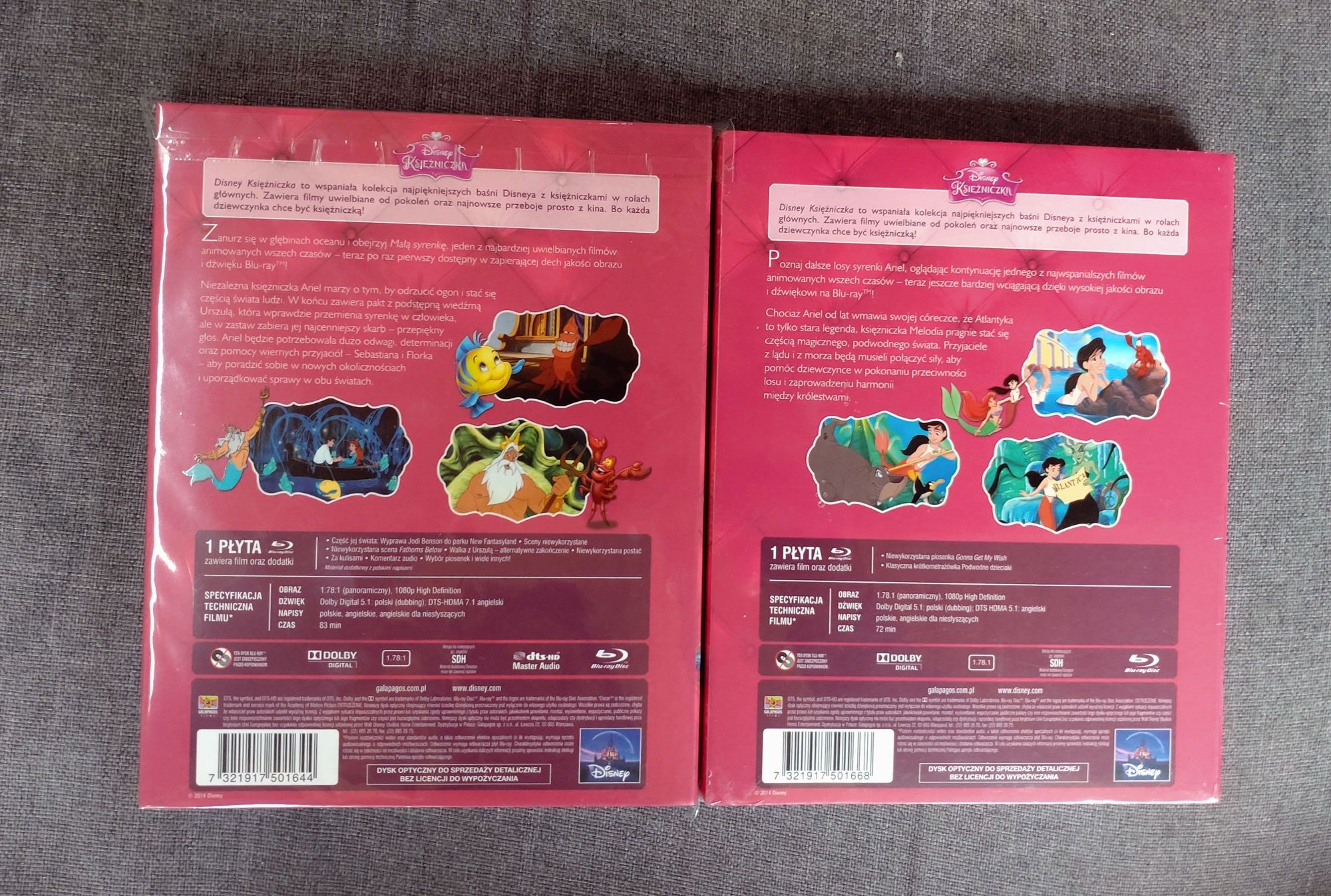 Zestaw 2 Filmów Bluray Mała Syrenka 1 I 2 Z Serii Księżniczka