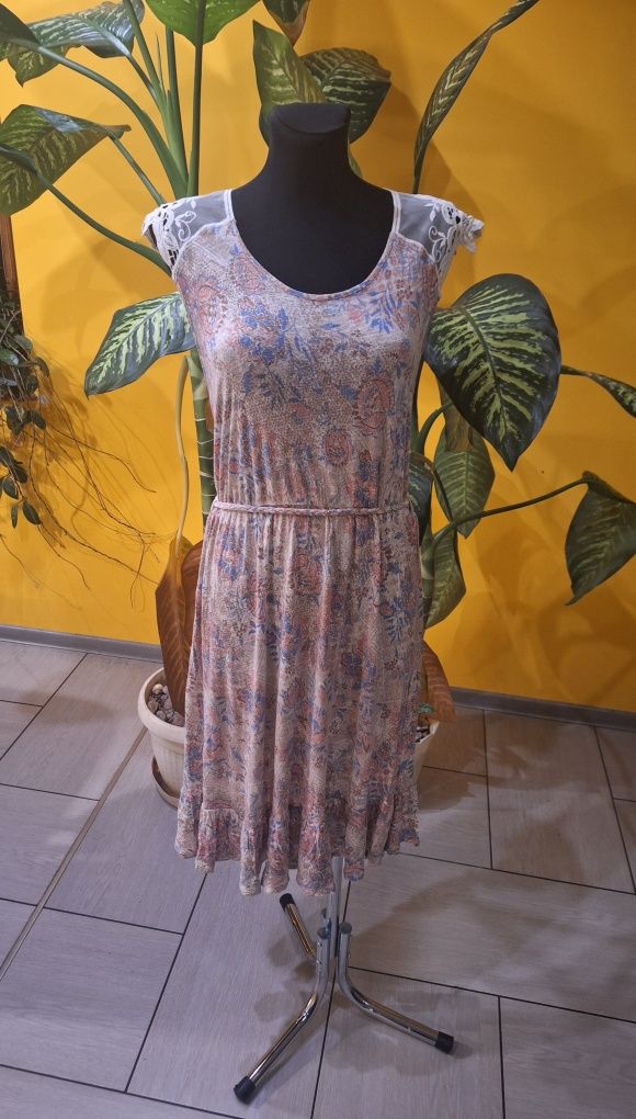 Sukienka midi wiskoza bawełna M&S Collection rozmiar XL 42