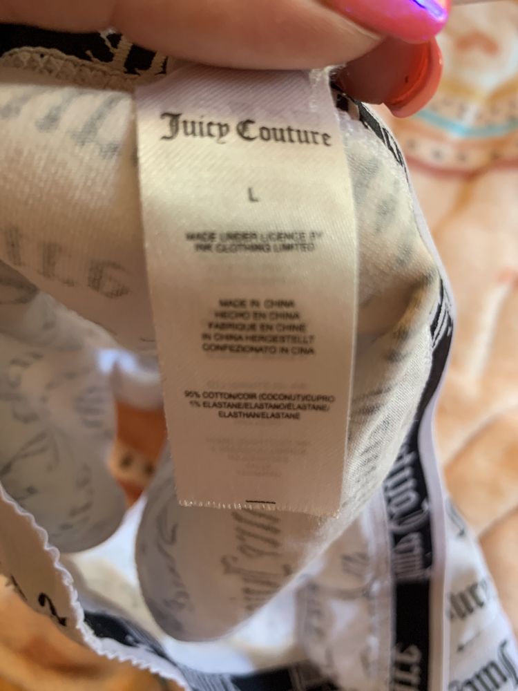 Unikalne biało czarne majtki Juicy Couture