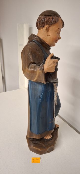 Duża Figura woskowa Mnich z kuflem i kluczami