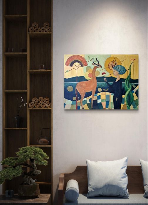 "W-naturzenie", obraz akrylowy na płótnie, surrealizm