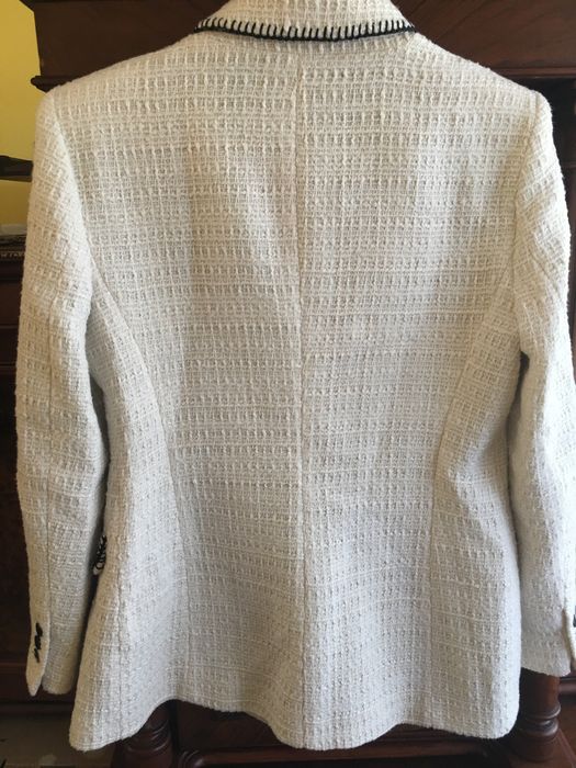 ZARA Ostatnia sztuka ! marynarka z ozdobnymi przeszyciami bawełna  M