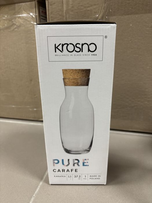 Графін Krosno Pure 1л, колба з корковою кришкою